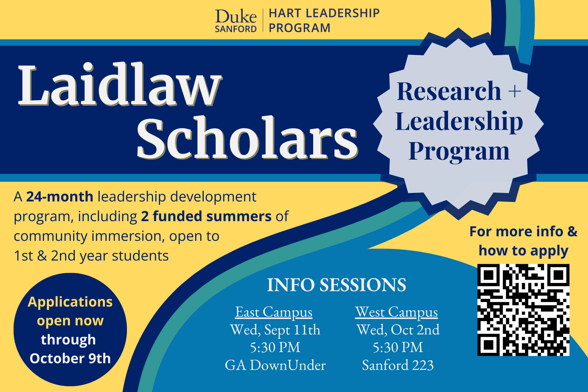 Laidlaw Scholars Program Information Session - Wednesday October 2nd